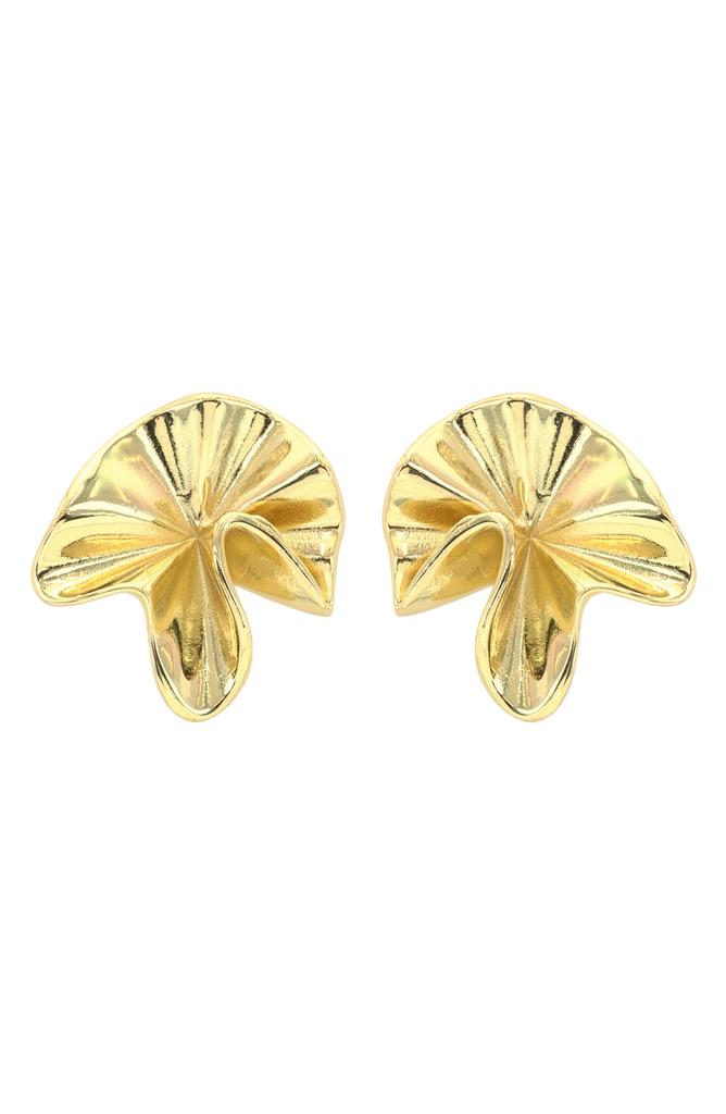Panacea Crinkled Fan Stud Earrings