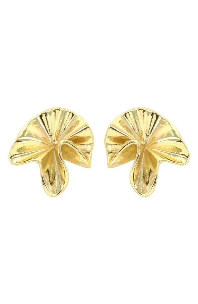 Panacea Crinkled Fan Stud Earrings 1