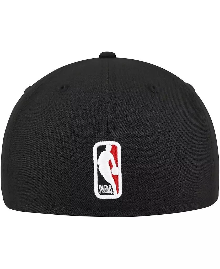 New Era Men's Black Chicago Bulls Blackout Shadow Logo 59FIFTY Fitted Hat 3