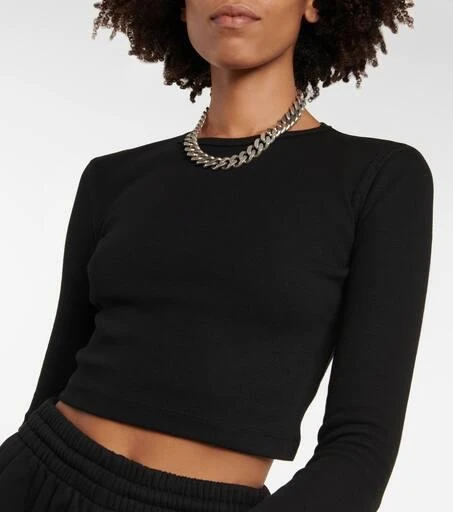 WARDROBE.NYC x Hailey Bieber HB cotton-blend jersey crop top 4