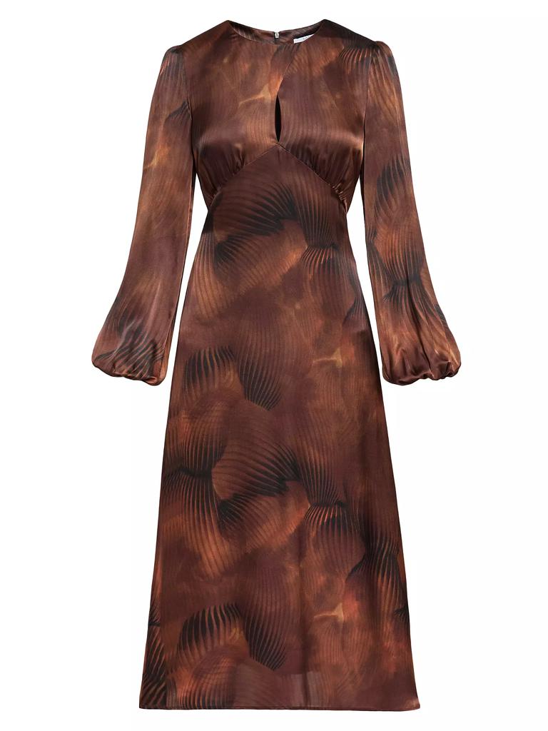 Santorelli Silk-Blend Charmeuse Midi-Dress