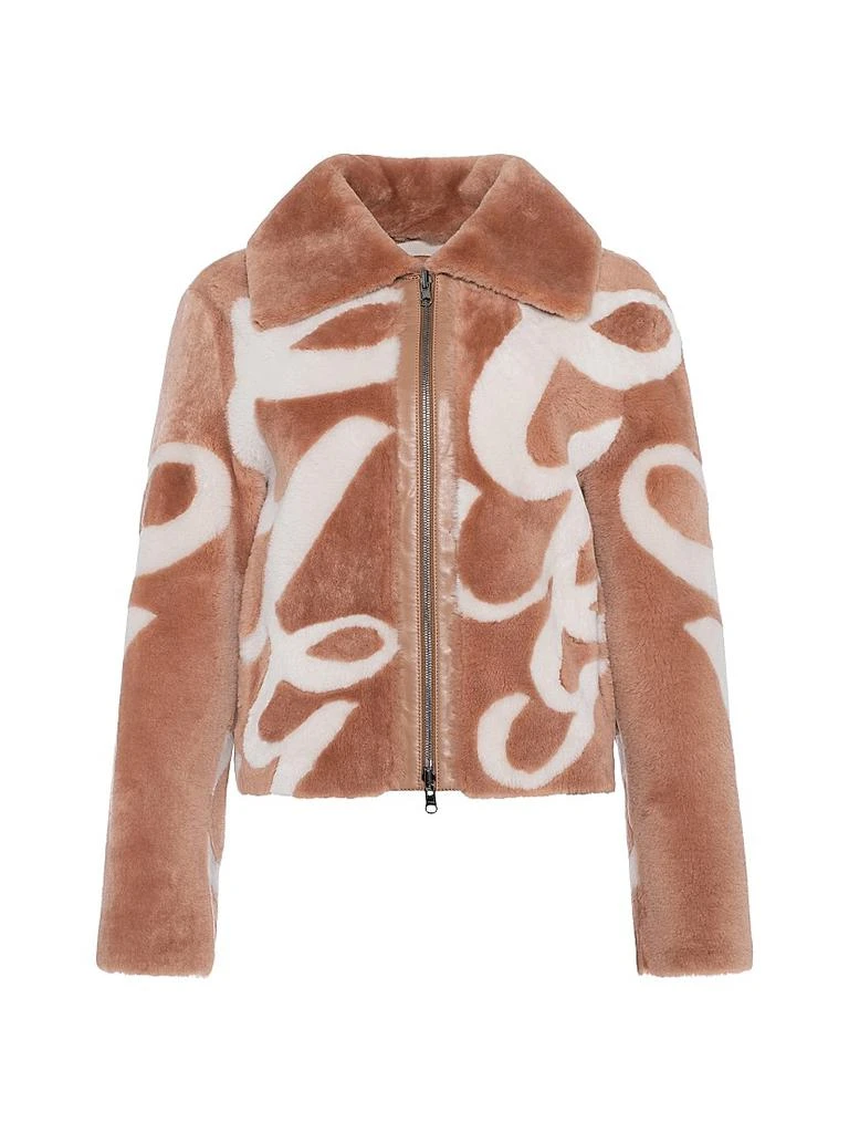 Gorski Reversible Select Shearling Lamb Intarsia Zip Jacket 1