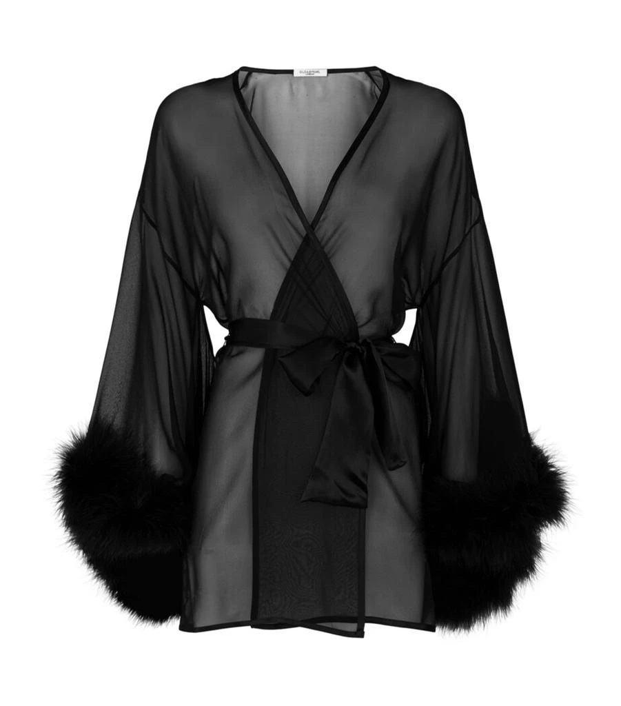 GILDA & PEARL Marabou Trim Kimono Robe 1