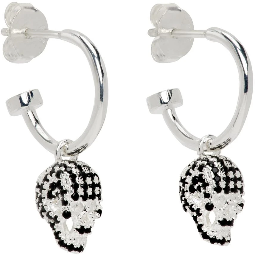 Stolen Girlfriends Club SSENSE Exclusive Silver Dusted Skull Sleeper Earrings 2