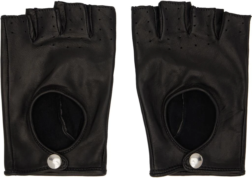Ernest W. Baker Black Open Finger Driving Gloves