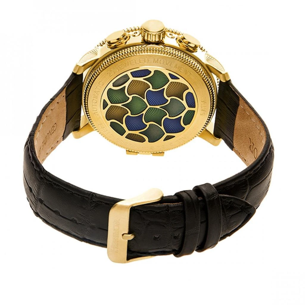 Heritor Automatic Aura Men's Semi-Skeleton Leather-Band Watch 2