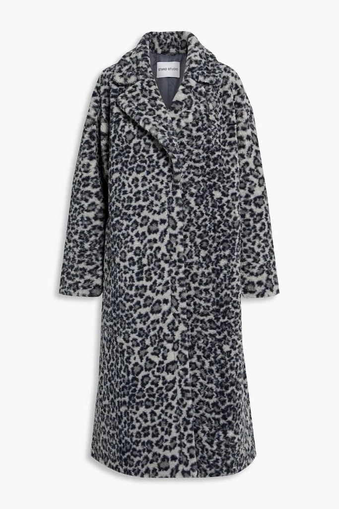 STAND STUDIO Leopard-print faux shearling coat 1