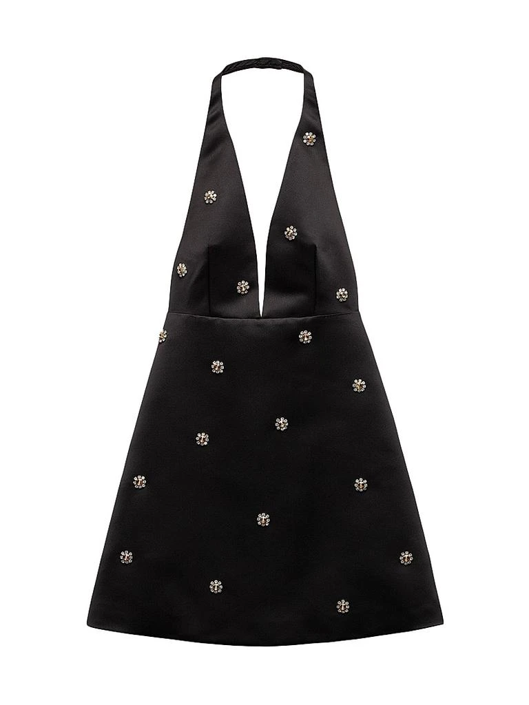 Prada Embroidered Double Satin Mini-Dress 1