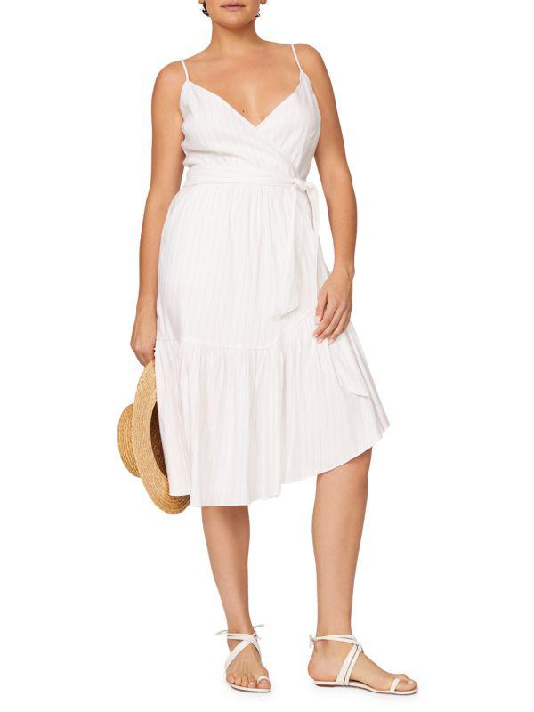MARISSA WEBB Striped Asymmetric Midi Dress