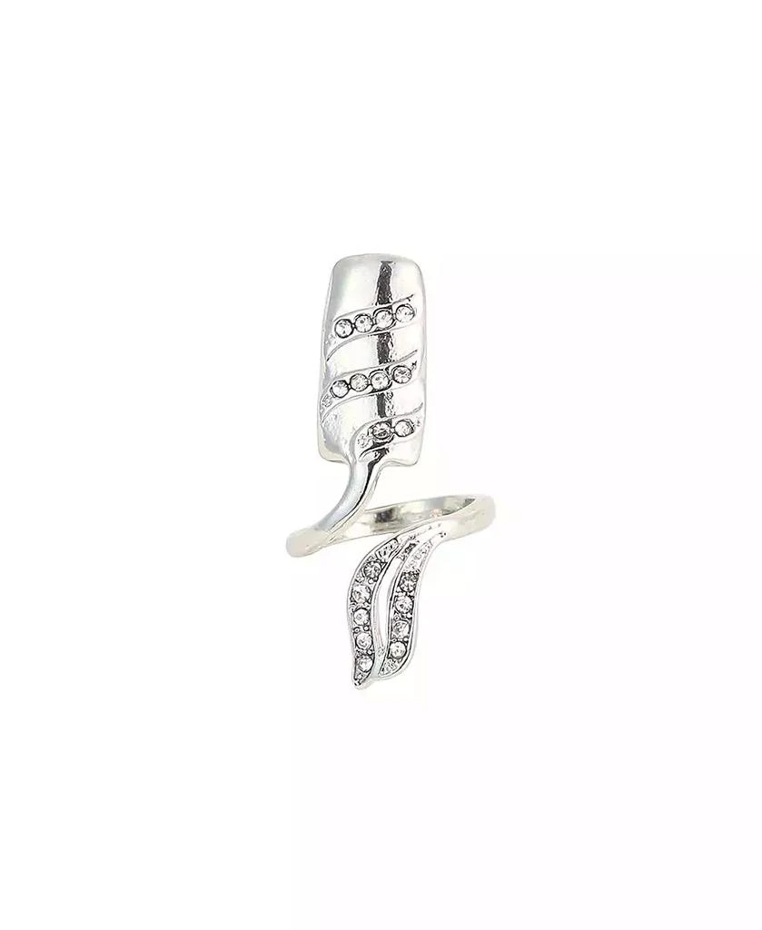 SOHI Women
s The Botanic Nail Rings - Metallic Silver (Set Of 4) 8