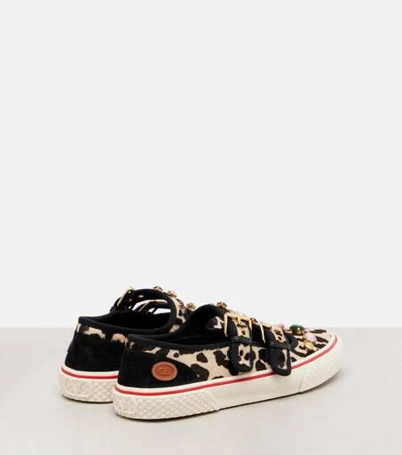 Valentino Dollyboard embellished calf hair sneakers 2