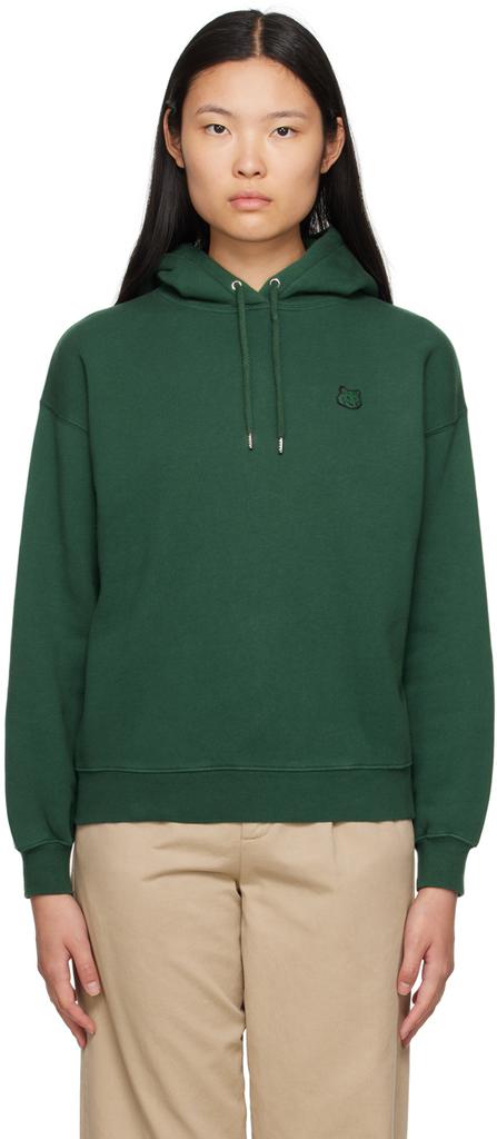 Maison Kitsune Green Bold Fox Head Hoodie