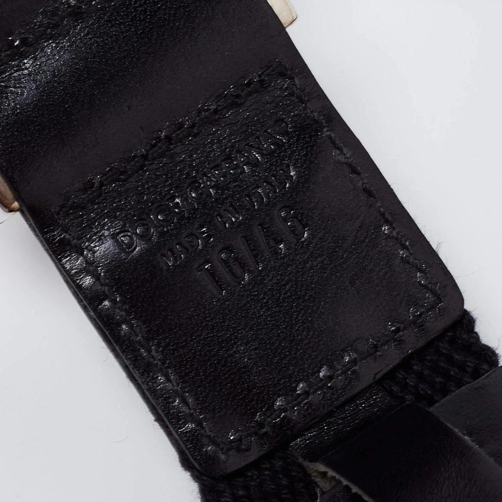 Dolce & Gabbana Dolce & Gabbana Black Canvas and Leather Logo Plaque Belt 4