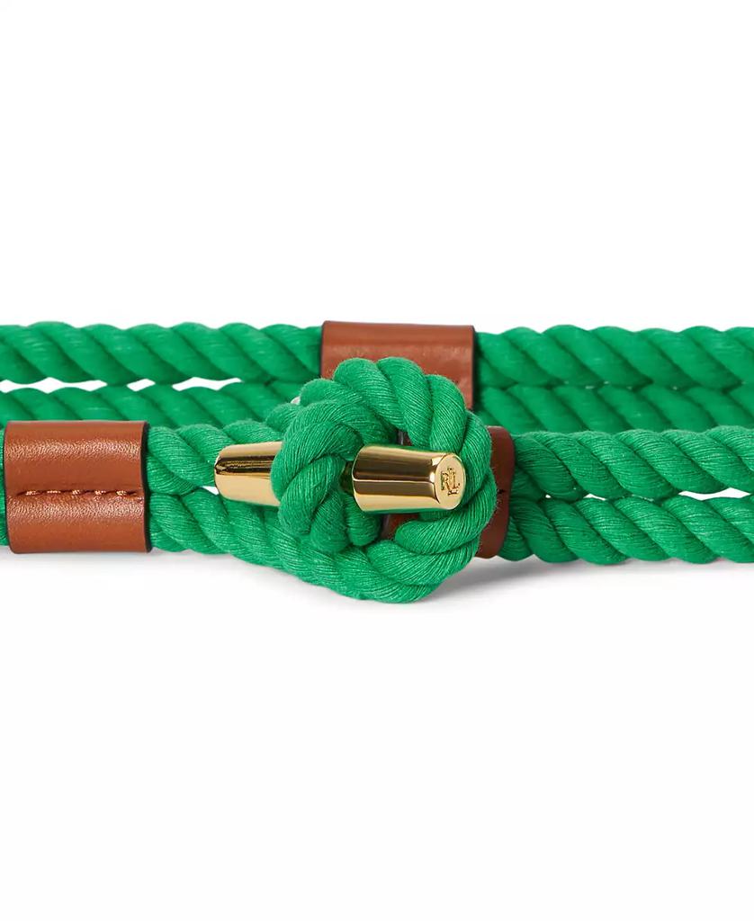 Ralph Lauren Women's Leather Trim Rope Toggle Skinny Belt