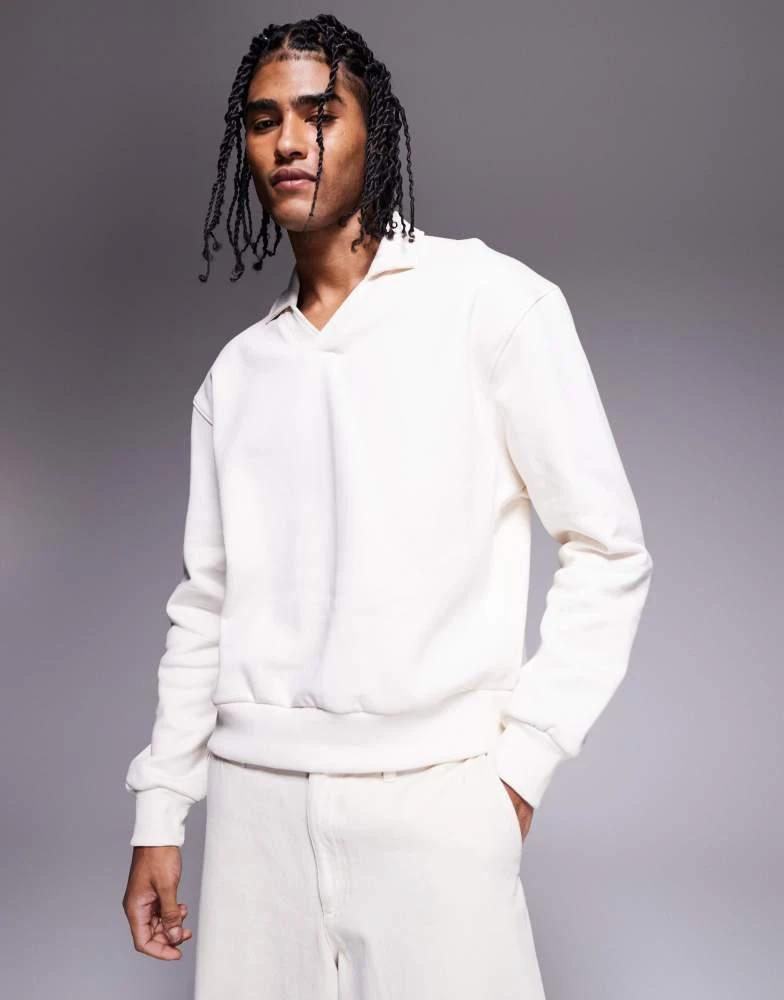 Shop ASOS DESIGN premium heavyweight boxy oversized polo
