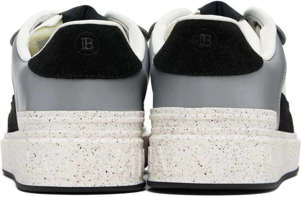 Balmain Gray 
White B-Court Flip Suede Sneakers 2