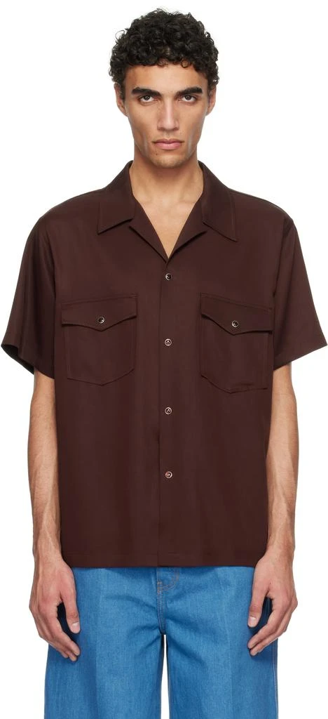 Recto Burgundy Camp Collar Western Club Shirt 1