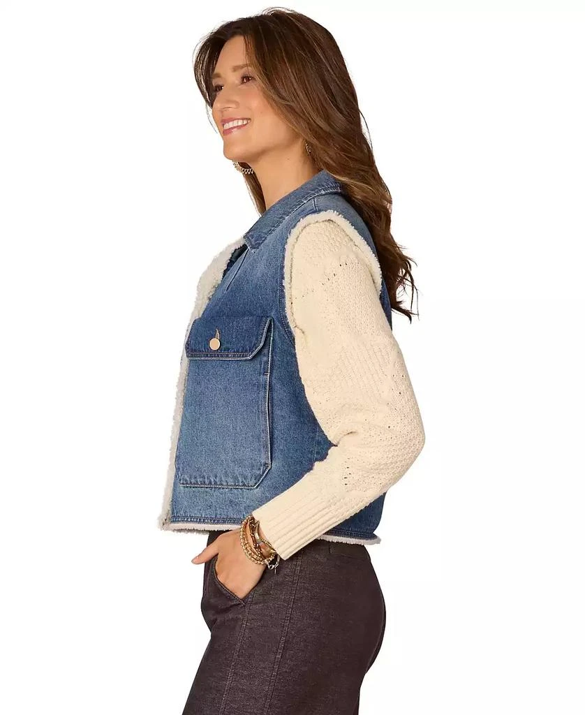 Democracy Women's Sherpa Lined Denim Vest 2