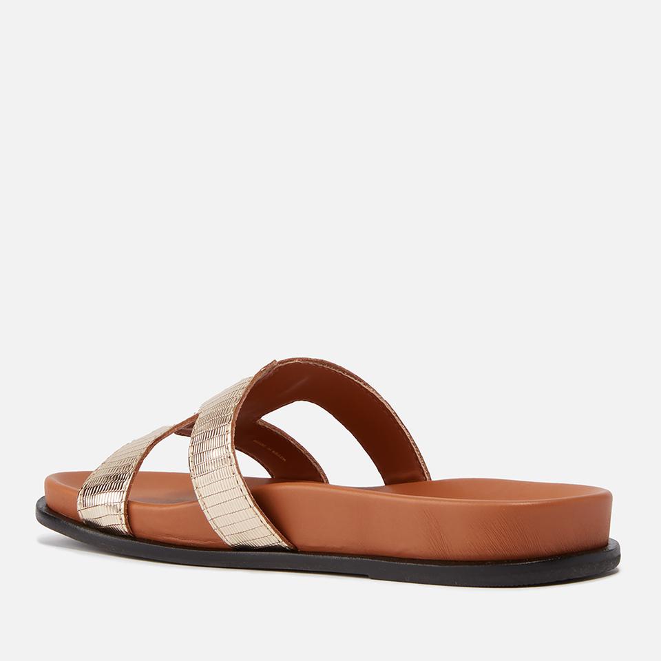 Dune DUNE LONDON WOMEN'S LOUPA GOLD-TONE EMBELLISHED COMFORT-FOOTBED SLIDER SANDALS