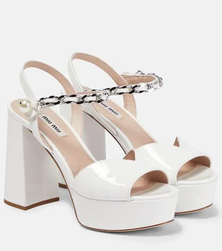 Miu Miu Patent leather platform sandals 1