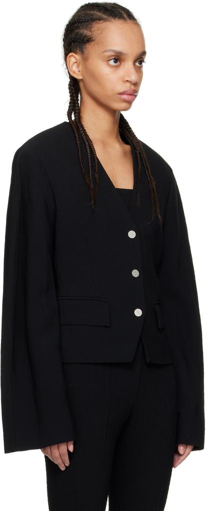 Nanushka Black Kiyo Seersucker Blazer