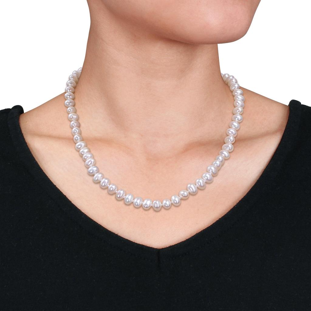 Mimi & Max Mimi & Max 5-6mm Cultured Freshwater Pearl 18" Strand with Sterling Silver Clasp