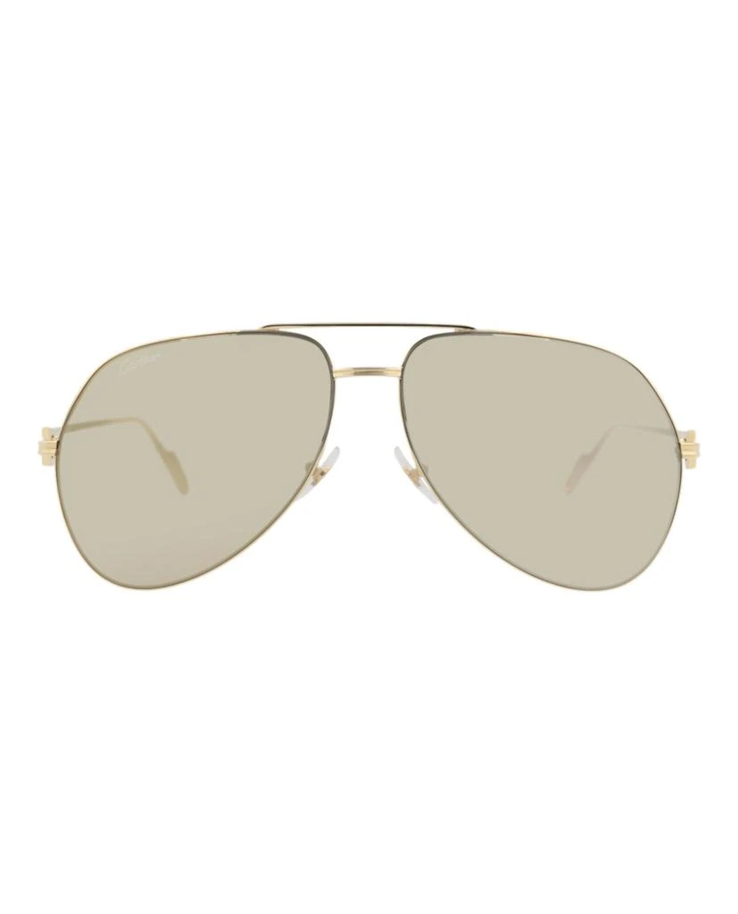 Cartier Aviator-Frame Metal Sunglasses