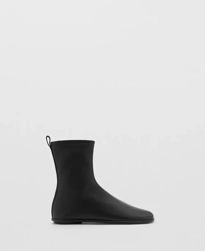 Mango Women's Flat Leather Ankle Boots 4