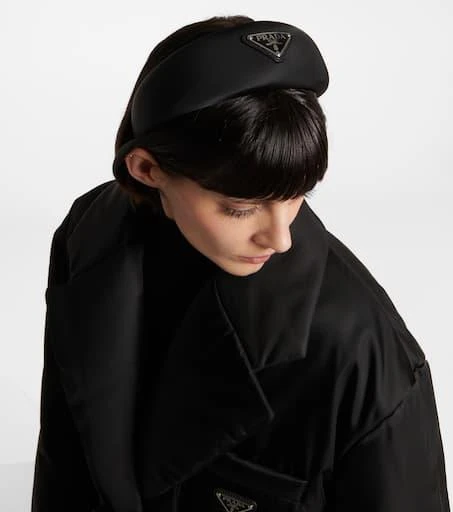 Prada Logo-embellished satin headband 2