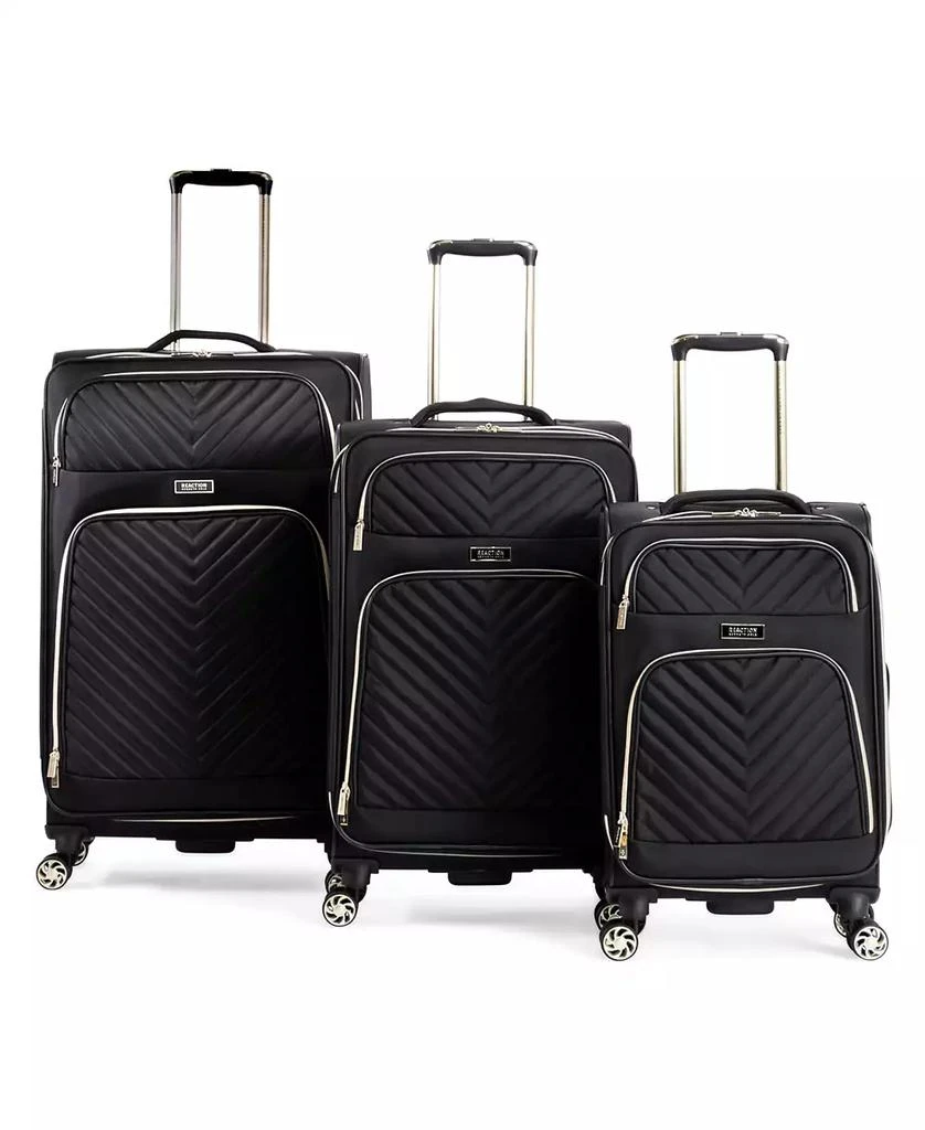 Kenneth Cole Women's Chelsea 3-Piece Chevron Softside Expandable Suitcase Set 1