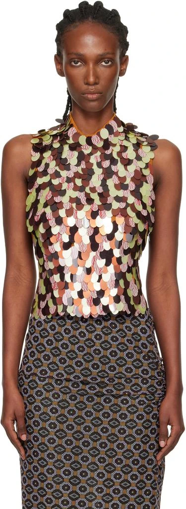 Dries Van Noten Multicolor Sequined Bib Top 1