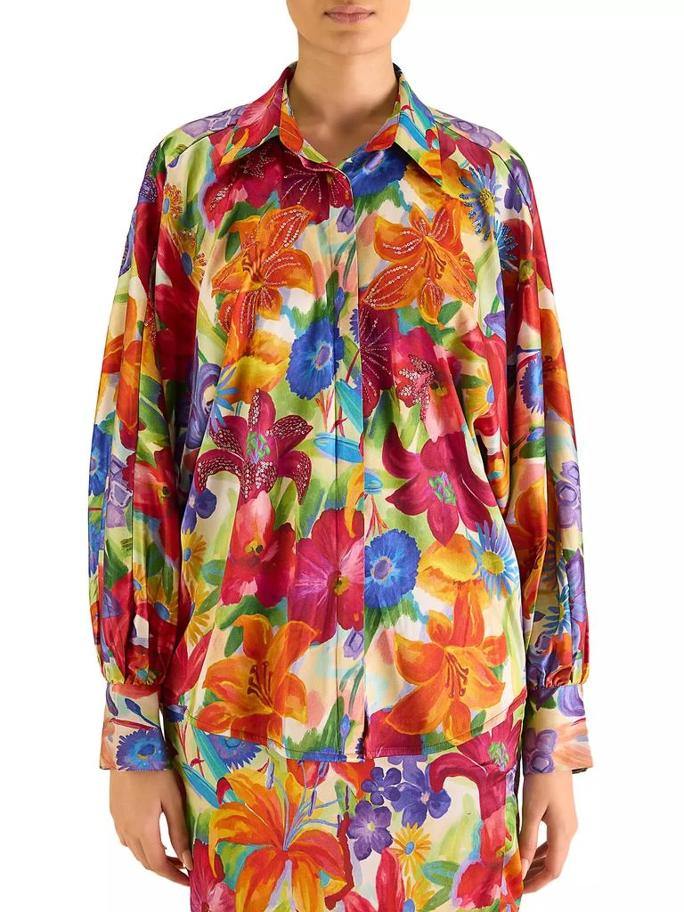 AFEW Rahul Mishra Floral Silk Oversized Shirt 1