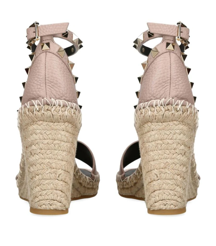 Valentino Leather Rockstud Espadrille Wedges 105 2