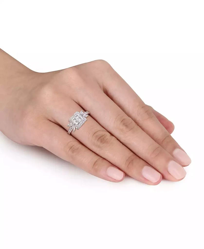 Macy's Princess- Cut Certified Diamond (1 ct. t.w.) Quad Halo Engagement Ring in 14k White Gold 2
