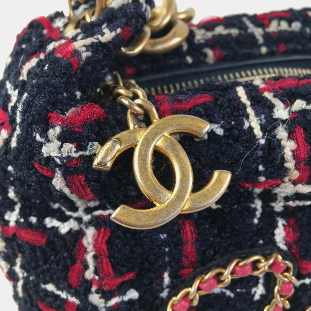 Chanel Chanel Red Black Tweed Calfskin Signe Bowling Bag 5