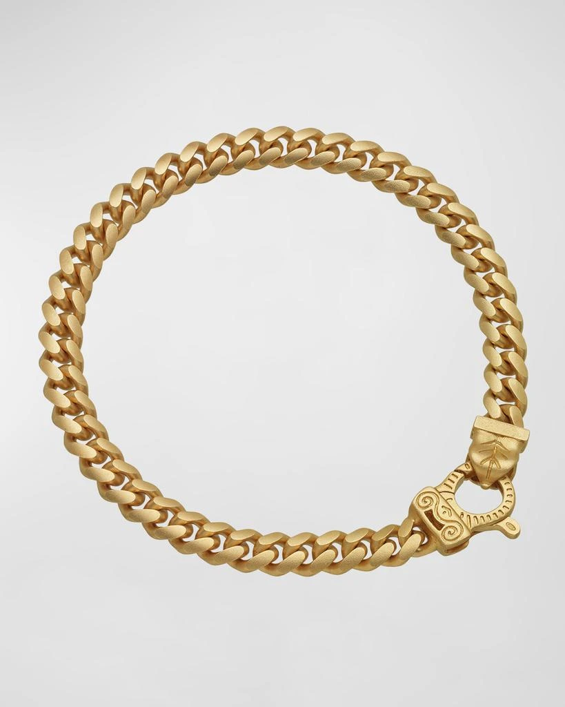 Marco Dal Maso Men's Flaming Tongue Thin Link Bracelet, Gold 1