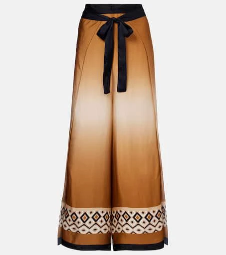 Max Mara Printed satin cropped wide-leg pants 1