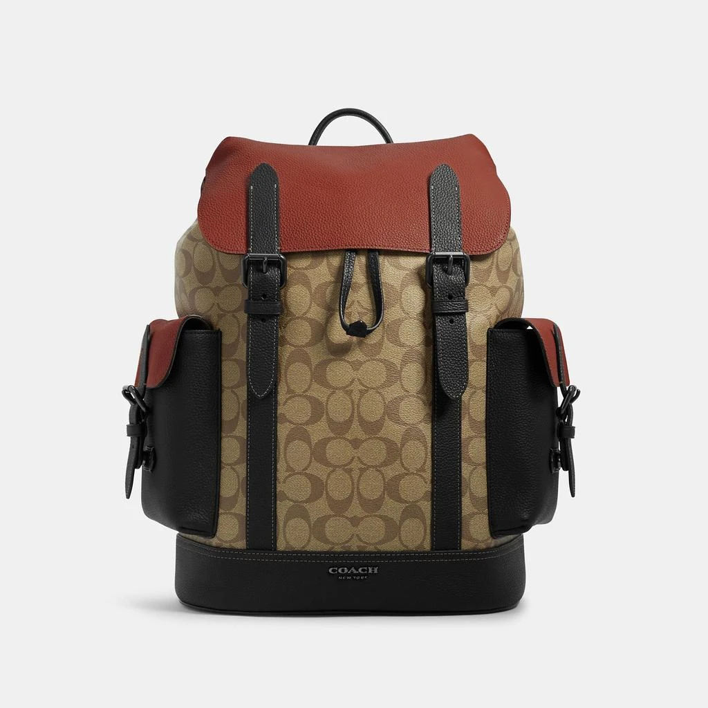 Coach Coach Outlet Hudson Backpack In Colorblock Signature Canvas 1