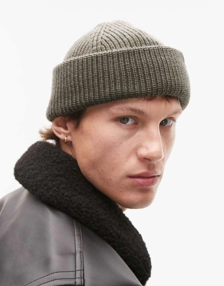 All Saints Tonal Wool Hat ALLSAINTS HALF CARDIGAN STITCH BEANIE WOMEN main image 4