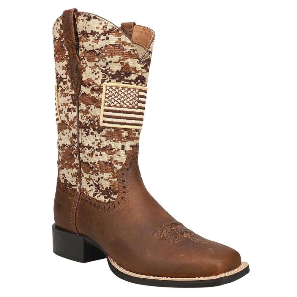 Ariat Round Up Patriot Camo Square Toe Cowboy Boots 2