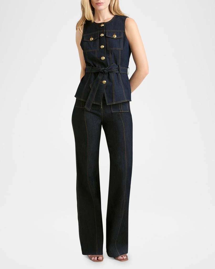 Cinq a Sept Reenee Belted Denim Vest 2