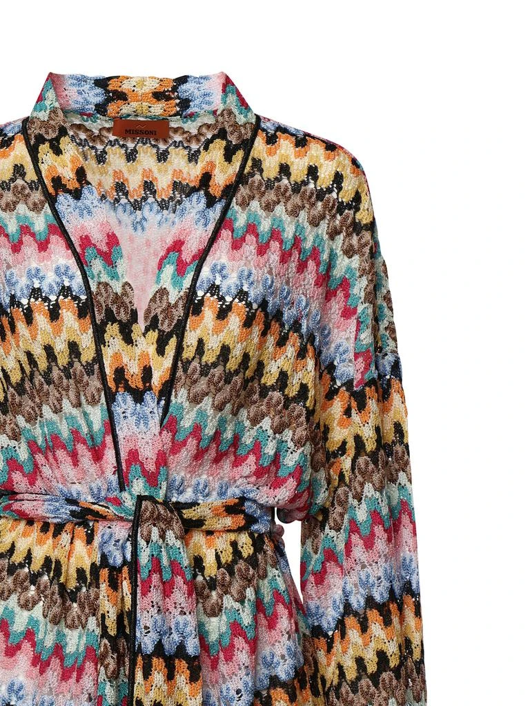 Missoni Kimono Cover-up In Viscose Lamé Lace With Belt 2
