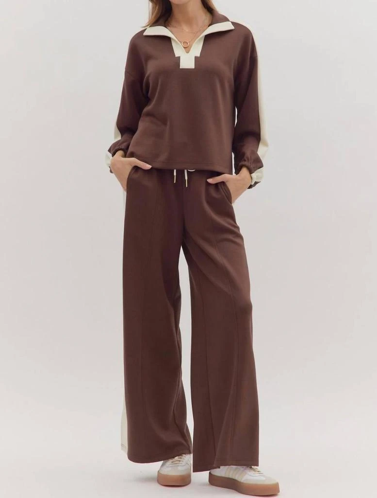 entro Entro - Contrast Collar Pant Set 5