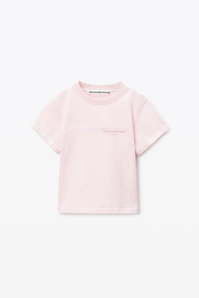 Alexander Wang Pink Cotton Shrunken Logo Tee