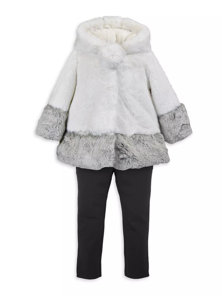 Widgeon Baby's, Little Girl's & Girl's American Widgeon Faux Fur Colorblock A-line Coat
