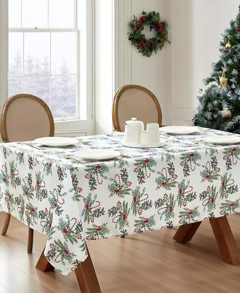 Laura Ashley Easy Care Holiday Tablecloth, 70" Round 4