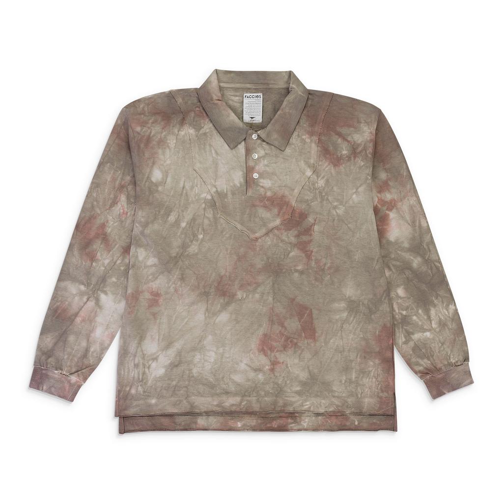 FACCIES TIE DYE WESTERN KHAKI POLO SHIRT