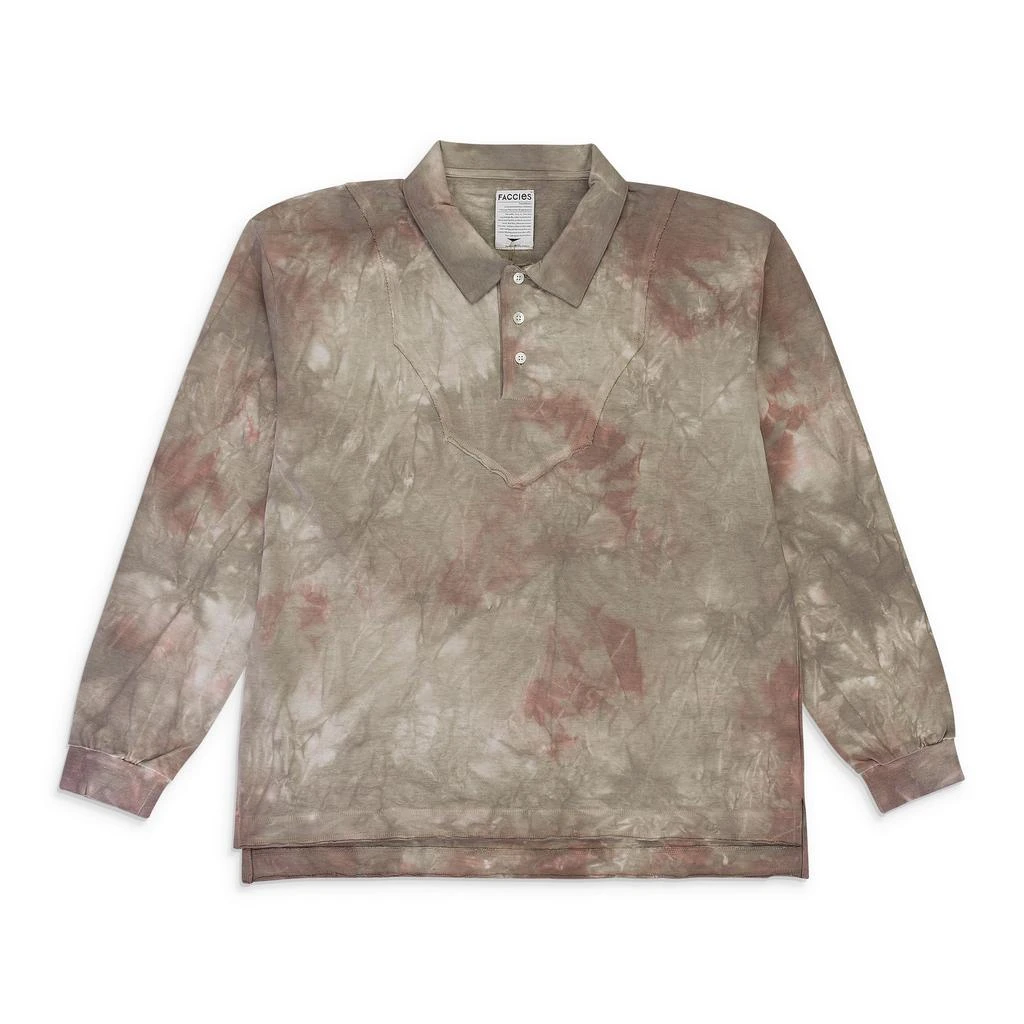 FACCIES TIE DYE WESTERN KHAKI POLO SHIRT 1