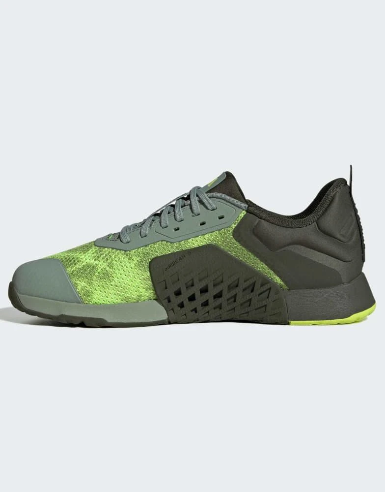 Adidas adidas Training Dropset 3 strength training shoes in green and silver 4