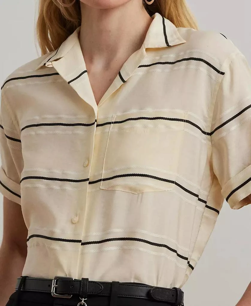 Ralph Lauren Women's Striped Short-Sleeve Camp Shirt, Regular & Petite 3